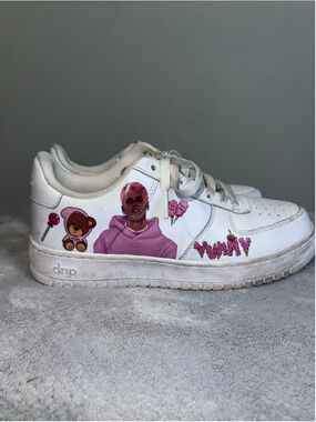 Women's Drip White and Pink Custom Yummy Sneakers Size 10